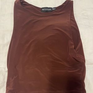 brown pretty little thing tank top